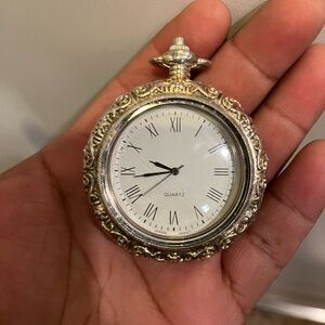 Vintage Silver Quartz pocket  clock